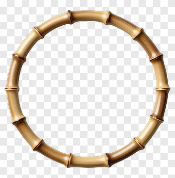 Bamboo Circle Frame PNG