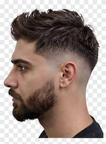 Side Profile Of A Man With Stylish Haircut PNG
