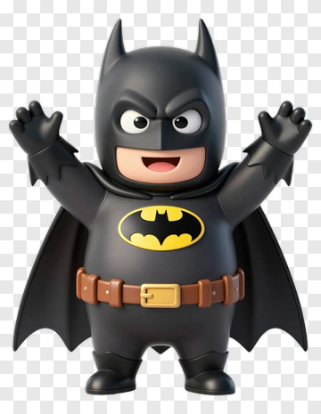 Cartoon Batman Character With Arms Raised PNG