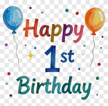 Happy 1St Birthday Celebration PNG