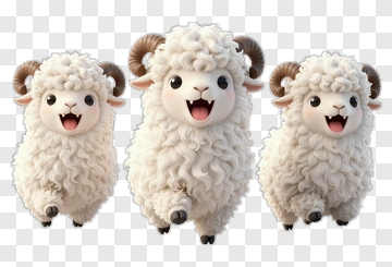 Cartoon Sheep Group PNG