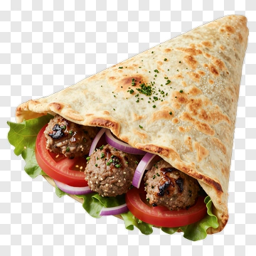 Meatball Wrap With Fresh Vegetables PNG