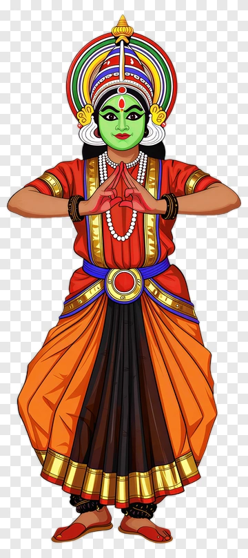Traditional Dancer In Colorful Costume PNG