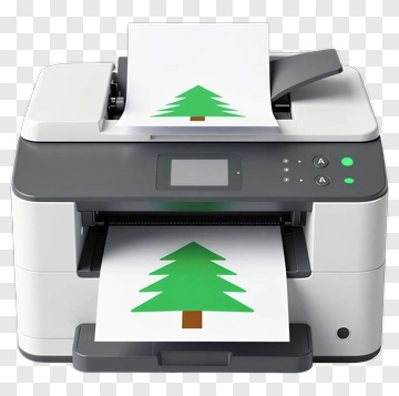 Printer Printing A Christmas Tree PNG