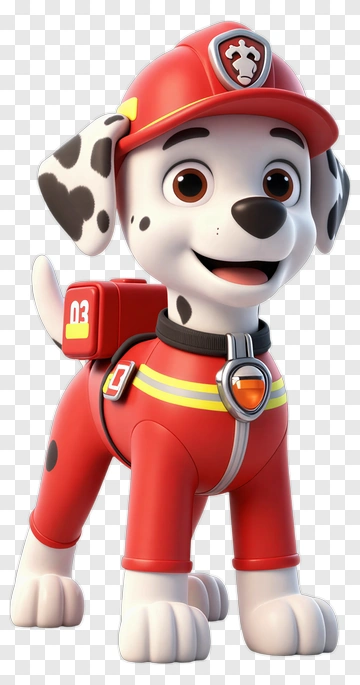 3D Firefighter Dog PNG
