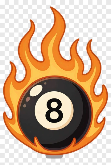 Flaming Eight Ball PNG