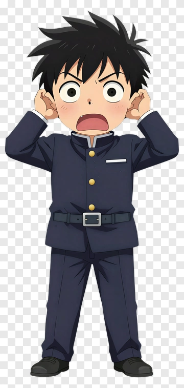 Surprised Boy In School Uniform PNG