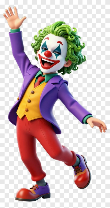 Cartoon Clown Waving Cheerfully PNG