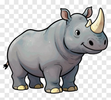 Cartoon Rhinoceros PNG