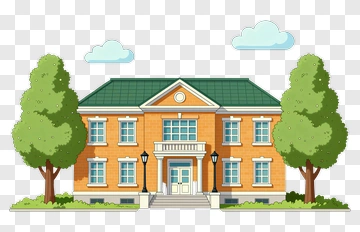 Cartoon School Building PNG