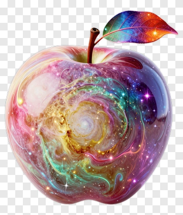 Colorful Galaxy Apple PNG