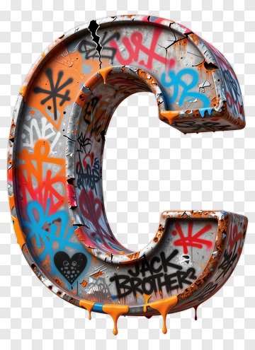 3D Graffiti Letter C PNG