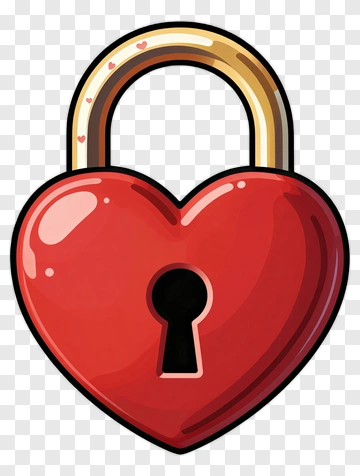 Cartoon Heart Lock PNG
