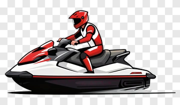 Cartoon Jet Ski Rider PNG