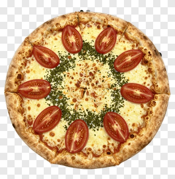 Pizza Topped With Tomato Slices PNG