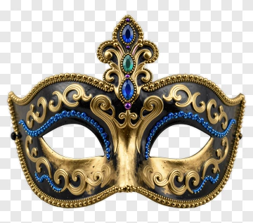 Decorative Venetian Mask With Blue And Gold Details PNG