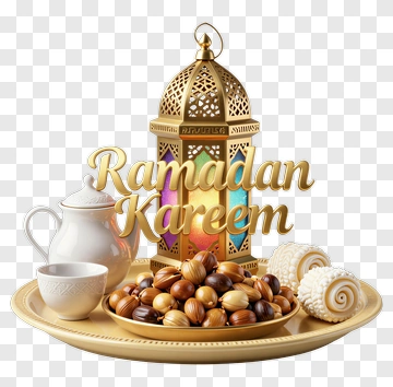 Ramadan Kareem Lantern With Sweets And Nuts PNG