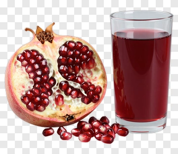 Pomegranate And Glass Of Juice PNG