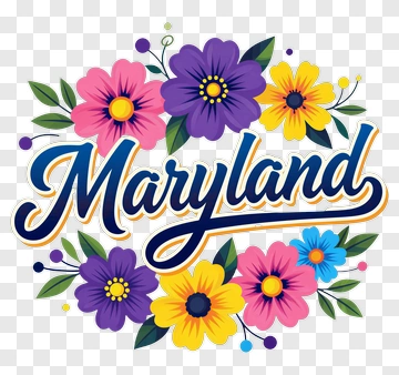 Colorful Maryland Floral Design PNG