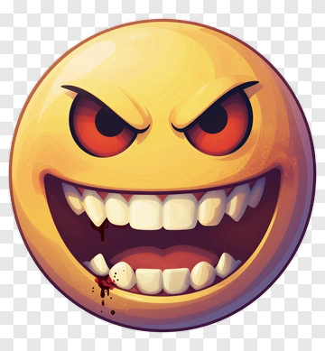 Angry Emoji Face With Grinning Teeth PNG