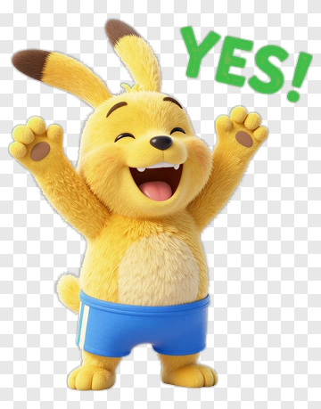 Cartoon Rabbit With Excited Expression PNG