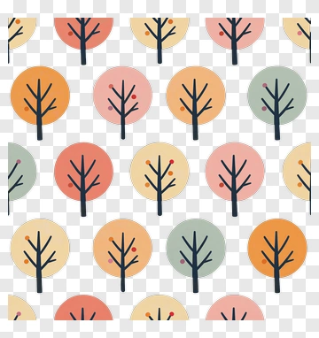 Colorful Tree Pattern PNG