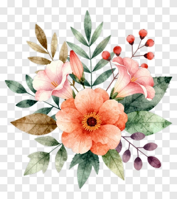 Watercolor Floral Arrangement PNG
