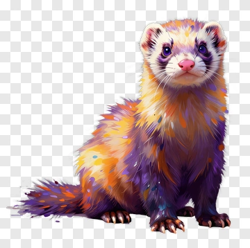 Colorful Ferret PNG
