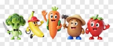 Cartoon Vegetable Characters PNG