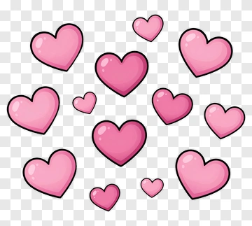 Colorful Heart Shapes PNG