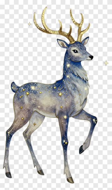 Starry Blue Deer PNG