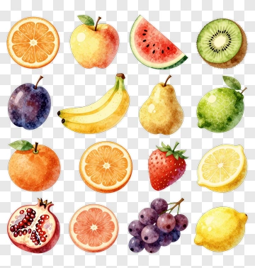 Colorful Fruit Collection PNG