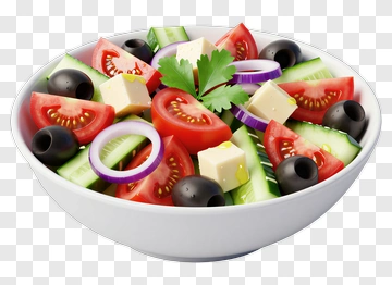 Fresh Salad With Tomatoes, Cucumbers, And Olives PNG