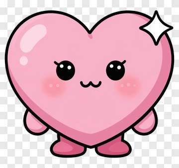 Kawaii Pink Heart Character PNG