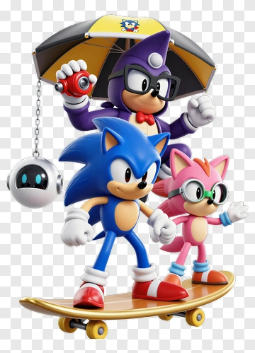 Cartoon Characters On Skateboard PNG