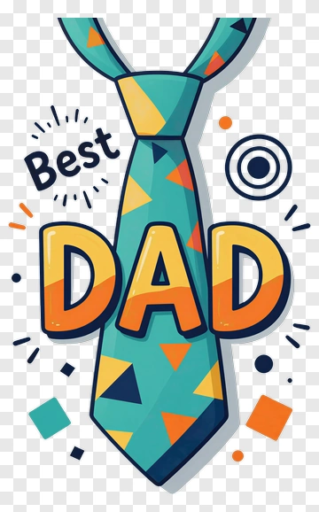 Best Dad Tie Design PNG