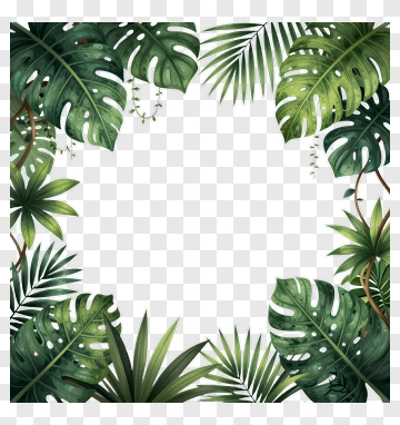 Tropical Greenery Frame PNG