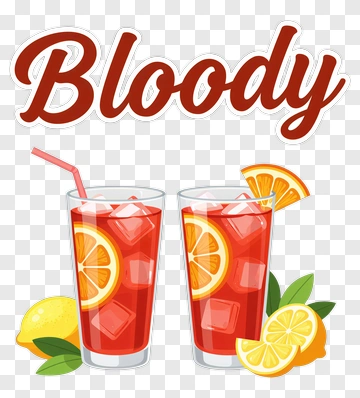 Bloody Mary Cocktail With Lemon And Orange Slices PNG