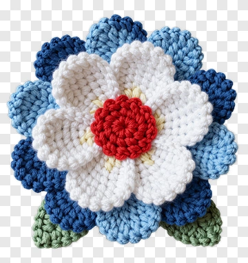 Colorful Crochet Flower PNG