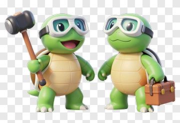 Cartoon Turtles Holding A Hammer And Briefcase PNG