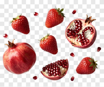 Pomegranate And Strawberries Composition PNG