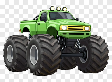 Cartoon Green Monster Truck PNG