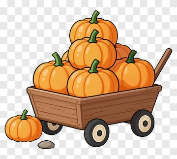Cartoon Pumpkin Cart PNG