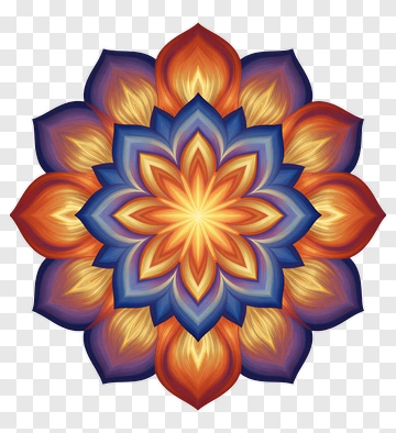 Colorful Floral Mandala Design PNG