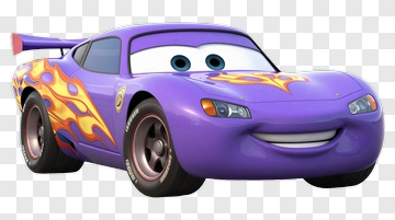 Purple Cartoon Race Car PNG