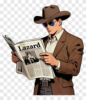 Cowboy Reading A Newspaper PNG