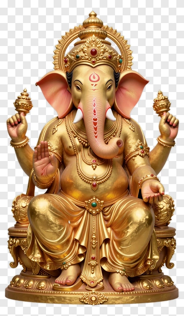 Golden Ganesh Statue PNG
