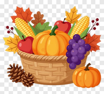 Harvest Basket Filled With Autumn Produce PNG