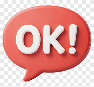 Red Speech Bubble With Ok Text PNG