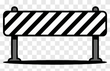 Traffic Barrier With Diagonal Stripes PNG